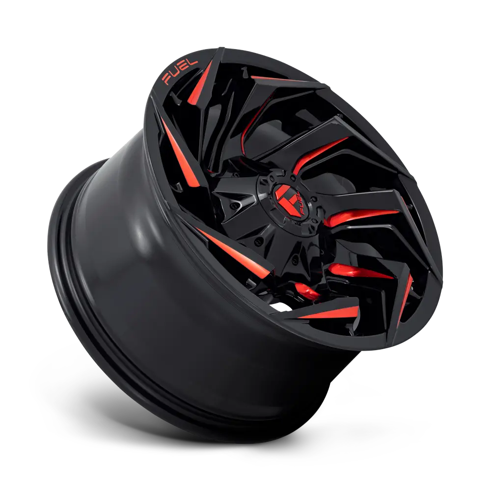 Fuel Wheels | Reaction | Gloss Black Milled W/ Red Tint 2