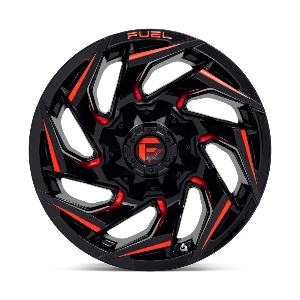 Fuel Wheels | Reaction | Gloss Black Milled W/ Red Tint 3