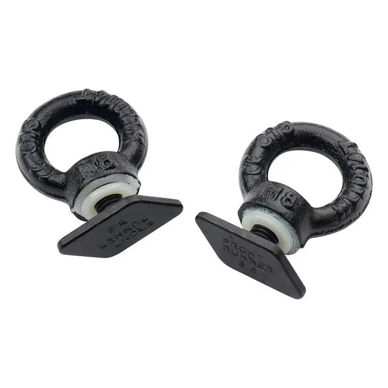Front Runner Black Tie Down Rings / Eye Bolts For Tracks 1