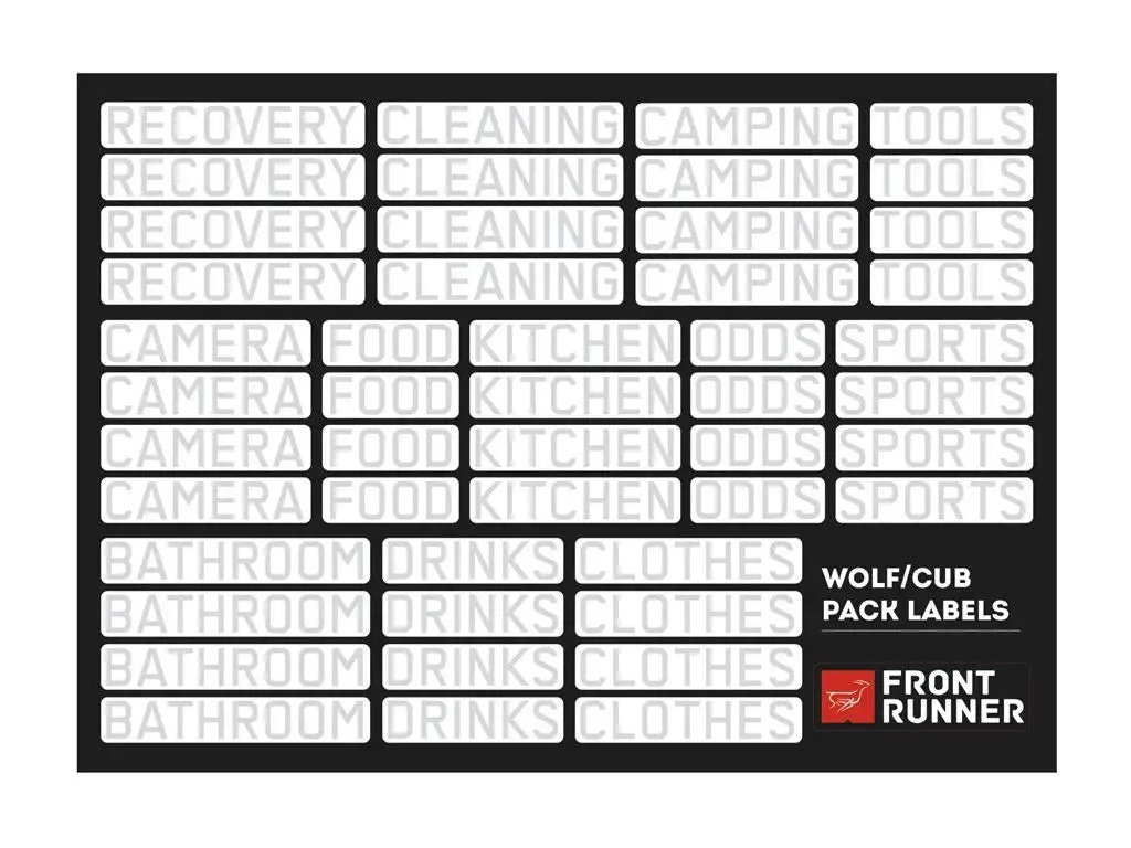 Front Runner Wolf/Cub Pack Campsite Organizing Labels 1