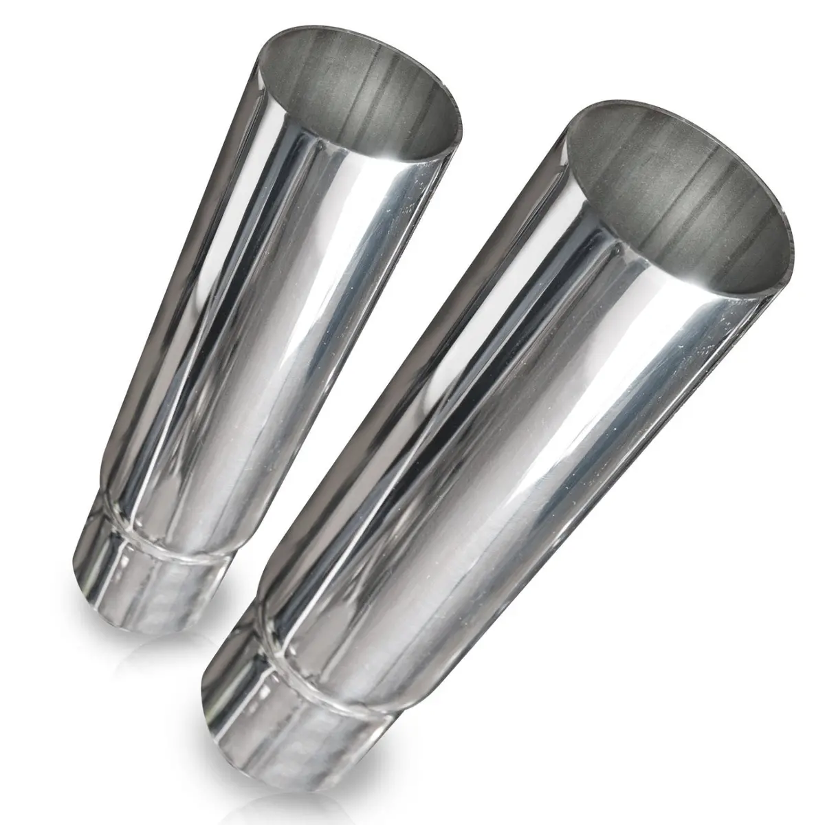 Straight-Cut Single-Wall Style Polished Exhaust Tip 304 Stainless Steel 1