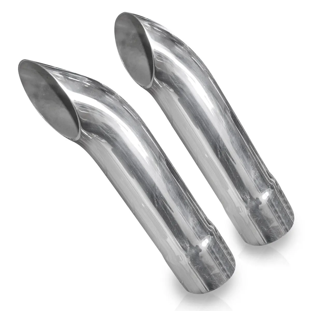 Turn-Down Style Polished Exhaust Tips 304 Stainless Steel 1
