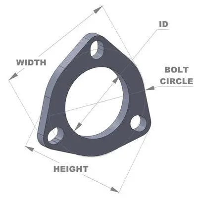 Vibrant 304 Stainless Steel 3 Bolt Exhaust Flanges 1