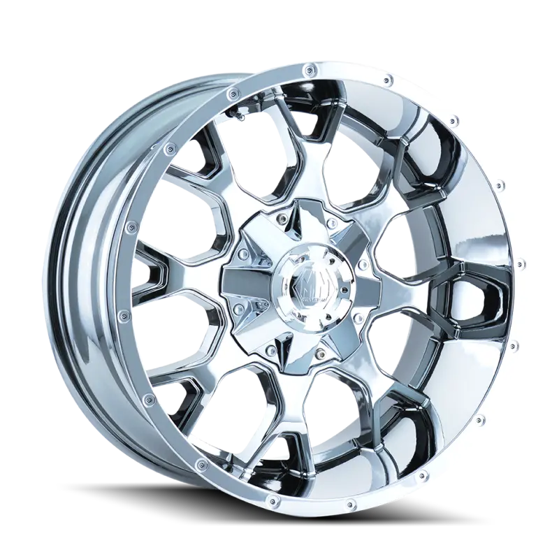 Mayhem 8015 Warrior Chrome Alloy Wheel – 20X9 Inches, 6X135 Bolt Pattern, 0Mm Offset, 106Mm Hub Bore 1