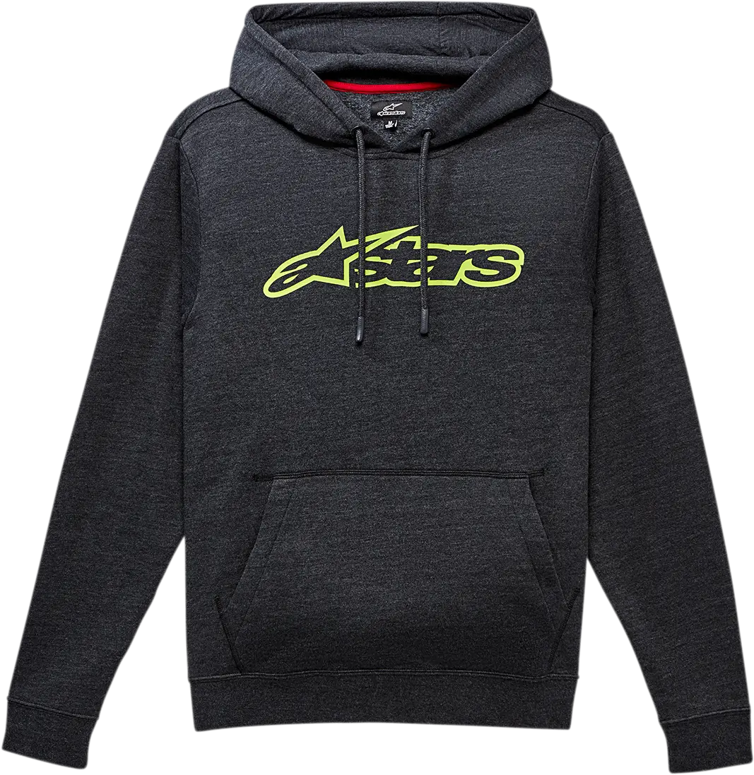 Alpinestars Blaze Hoodie – Charcoal Heather With Green Accents, Lightweight Cotton Blend, Size Large 1
