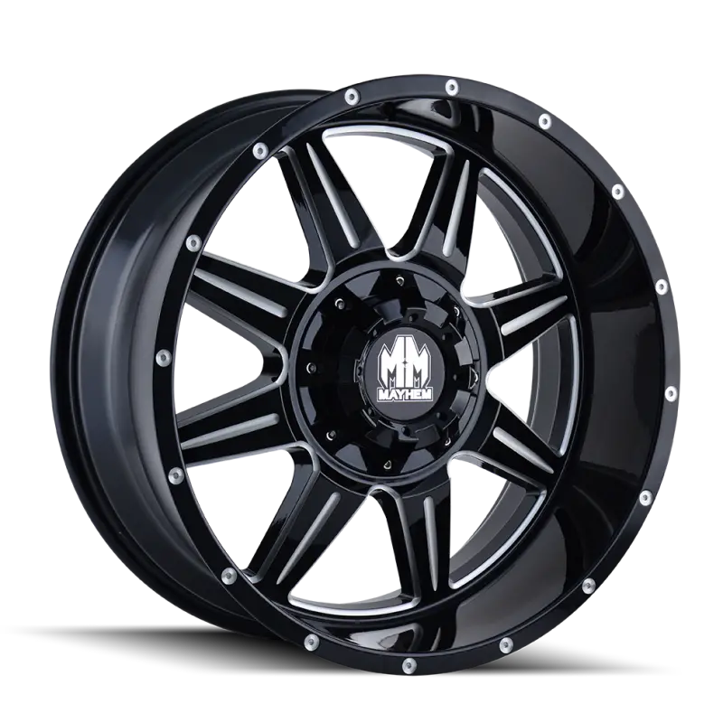 Mayhem Monstir 20X9 Black Wheel With Milled Spokes – 6X120 Bolt Pattern, +18Mm Offset, 78.1Mm Hub Bore 1