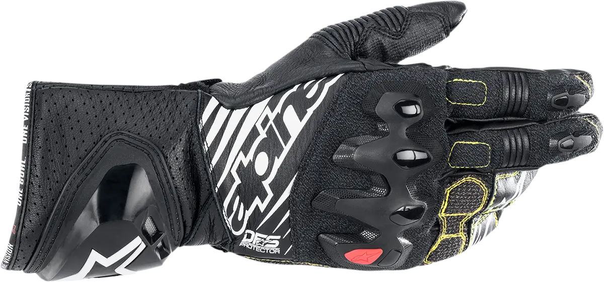 Alpinestars Gp Tech V2 Motorcycle Gloves – Perforated Leather, Ce Certified, Black/White, Size Medium 1