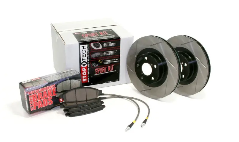 Stoptech Sport Brake Kit – Four-Wheel Slotted Rotors And Pads For 2003–2006 Mitsubishi Lancer Evo Awd 1