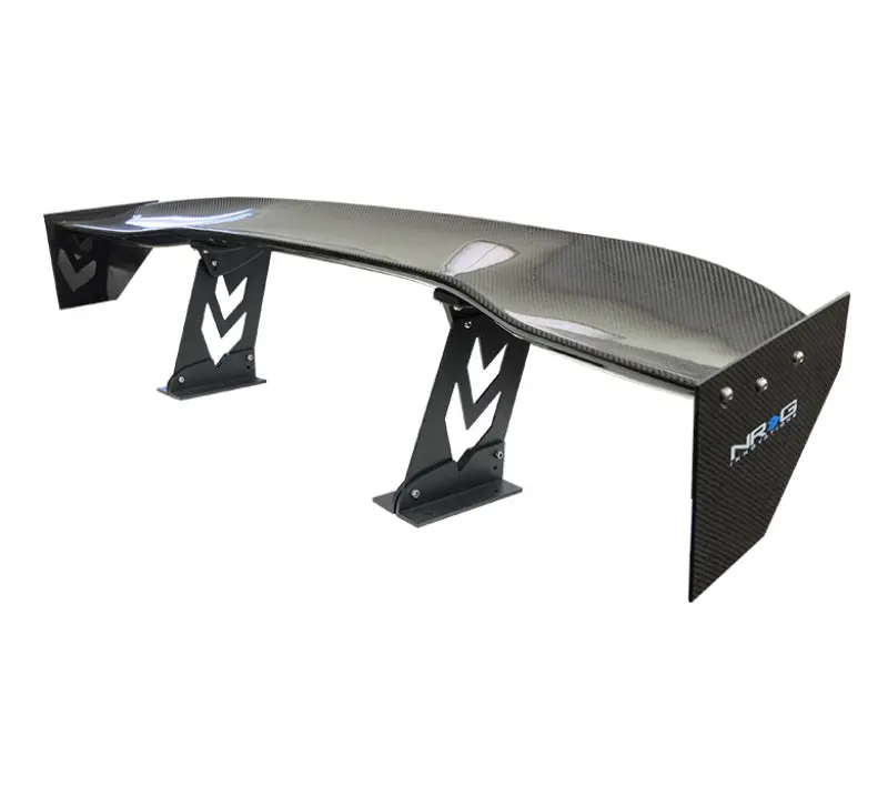 Nrg Universal Carbon Fiber Spoiler – 59-Inch Width With Large End Plates And Nrg Logo 1