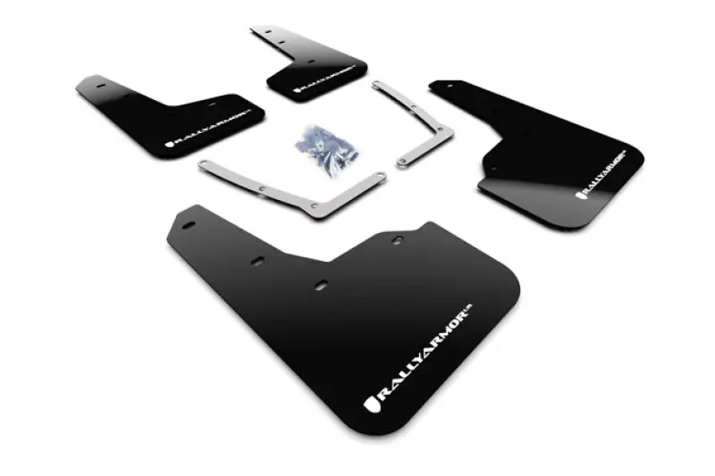 Rally Armor Ur Series Black Mud Flaps With White Logo For 2016–2019 Honda Civic Si 1