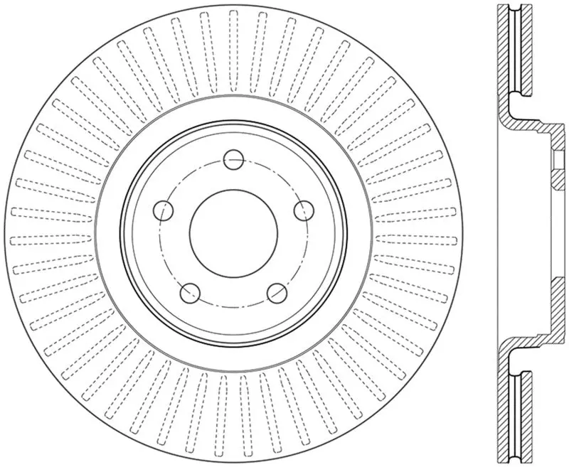 Stoptech Slotted And Drilled Front Right Rotor For 2014+ Ford Focus St With 335Mm Brakes 1