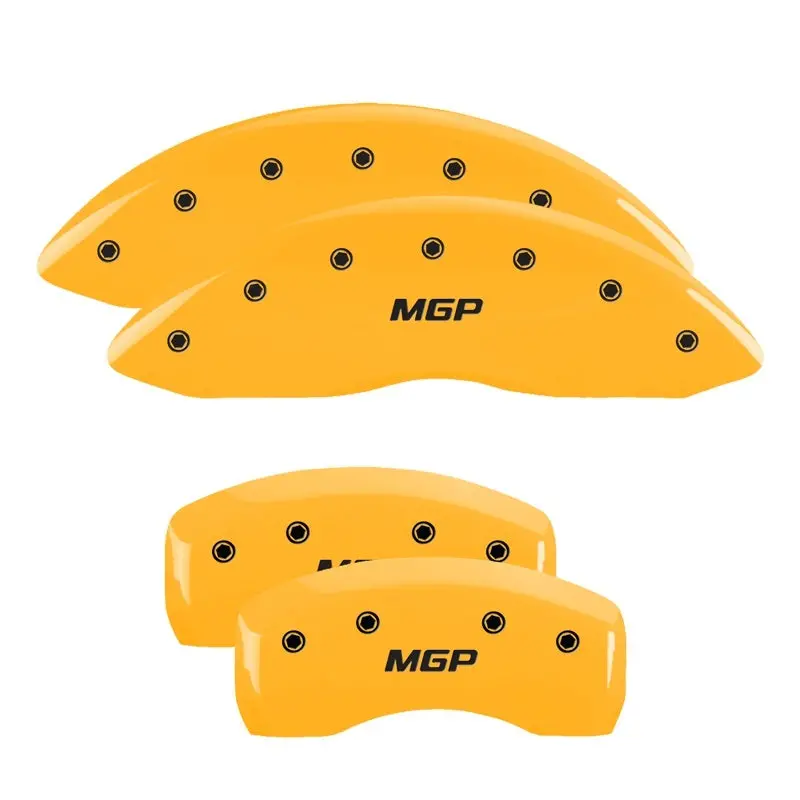 Mgp Engraved Front And Rear Brake Caliper Covers — Yellow Finish With Black Accent Trim 2