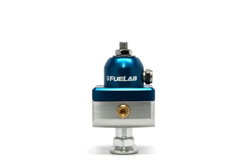 Fuelab High-Pressure Mini Fuel Pressure Regulator – Adjustable (25–65 Psi), Blue Anodized, -6An In / Dual -6An Out 1