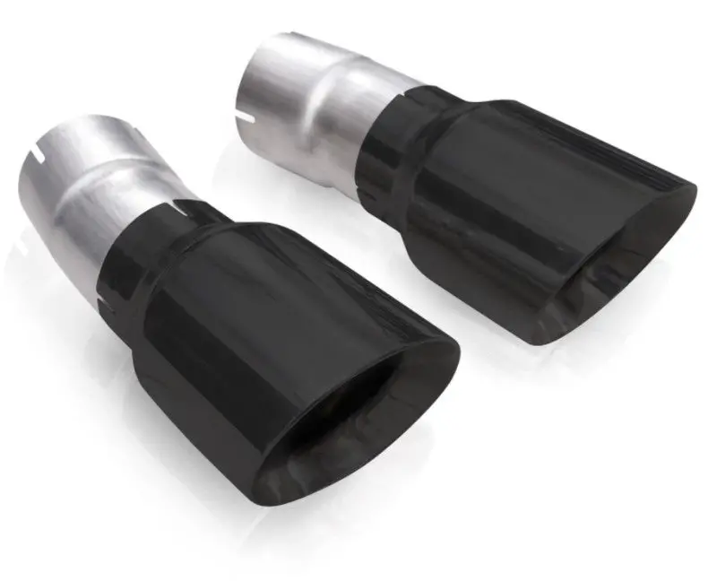 Stainless Works 4-Inch Double-Wall Slash-Cut Exhaust Tip Kit – Black Coating 1