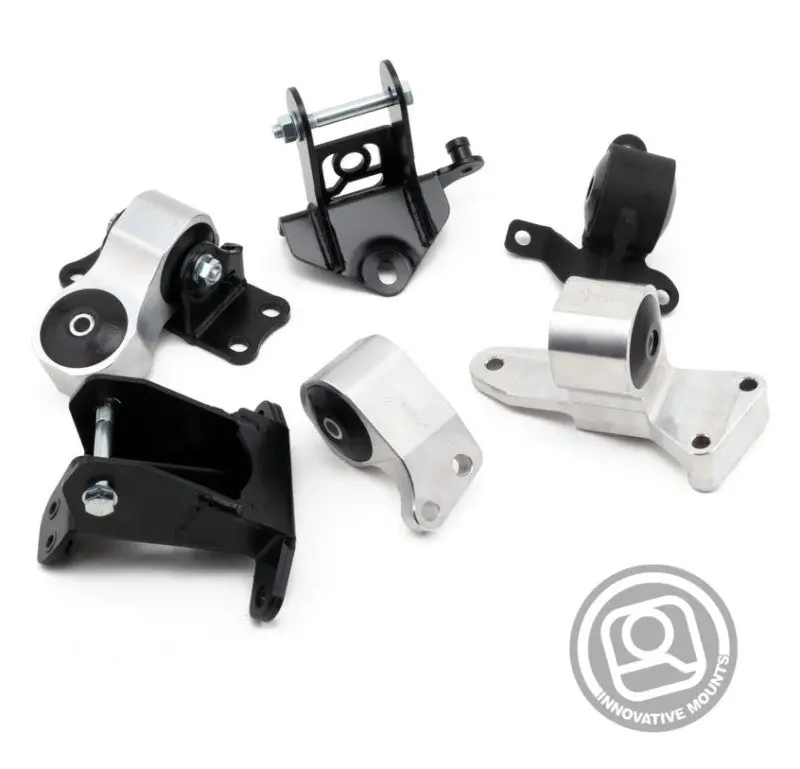 Innovative Billet Aluminum K-Series Engine Mounts For 2006–2011 Honda Civic Si – Silver Finish, 85A Bushings (Excludes K24 Transmission) 1