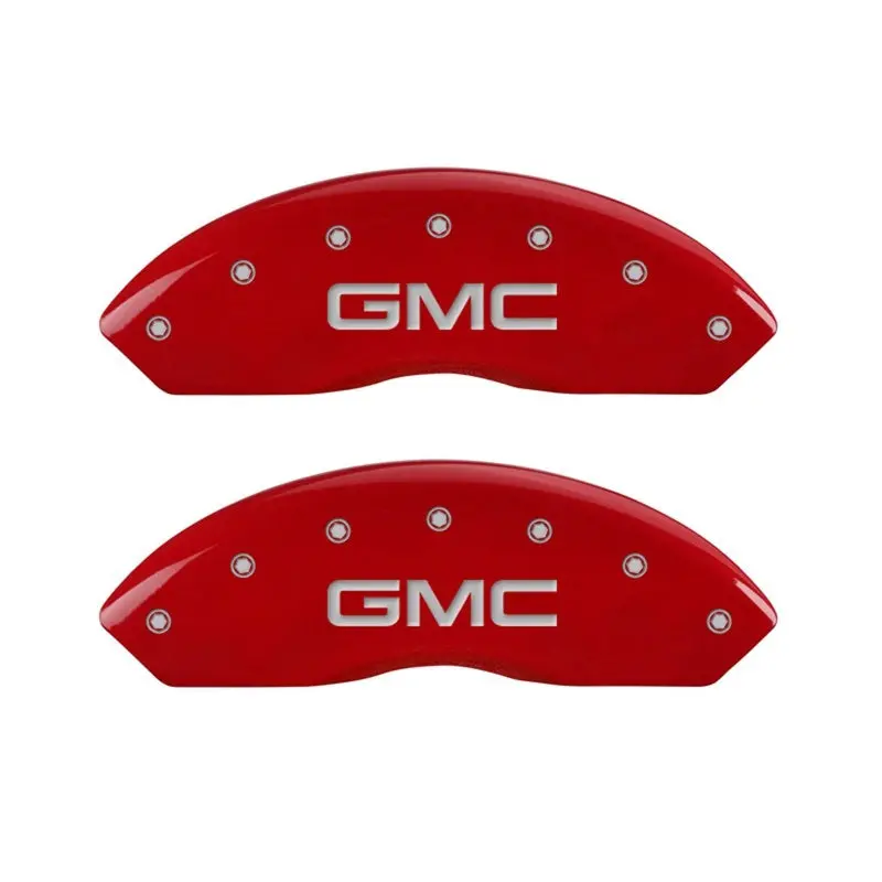 Mgp Engraved Front Caliper Covers – Gmc Red Accent On Silver Finish 1