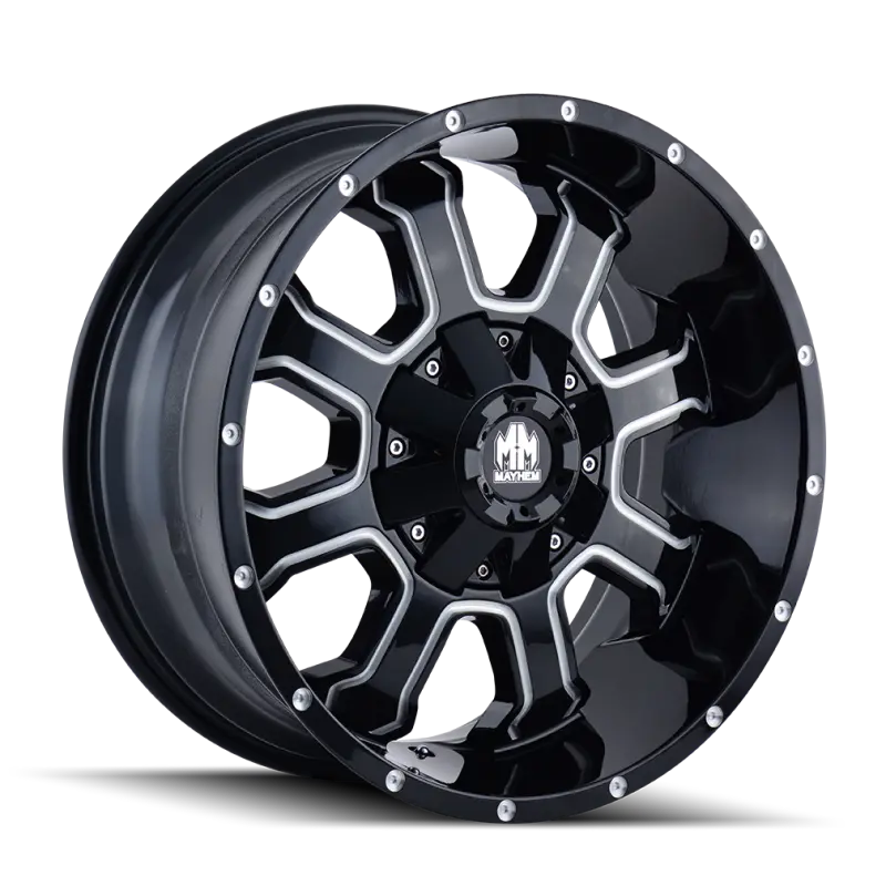 Mayhem 8103 Fierce 20X10 Black Machined Wheel With Milled Spokes, 6X135 Bolt Pattern, -19Mm Offset, 106Mm Hub Bore 1