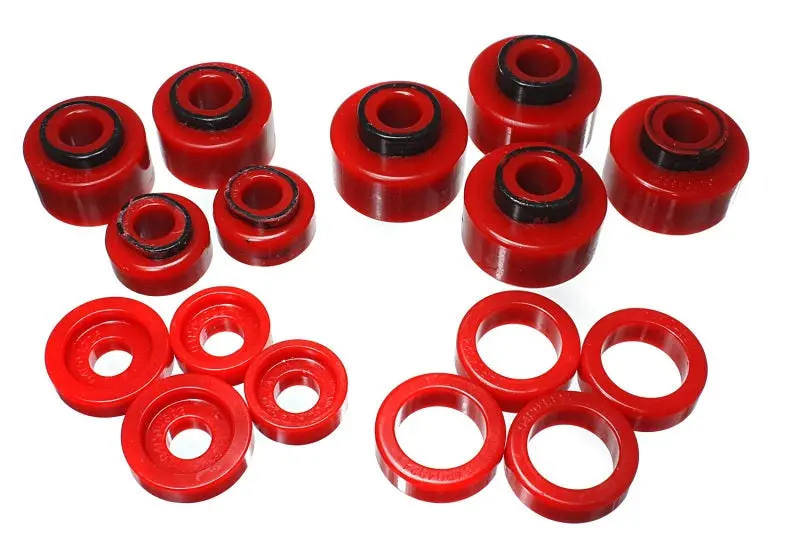 Energy Suspension Body Mount Kit For 1999–2007 Ford F-250/F-350 Super Duty 2Wd/4Wd Crew Cab — Red Polyurethane 1