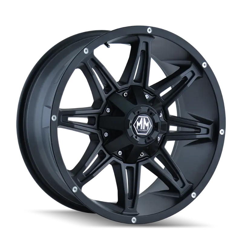 Mayhem Rampage Matte Black Forged Wheel – 18X9, 8X180 Bolt Pattern, -12Mm Offset, 124.1Mm Hub Bore 1
