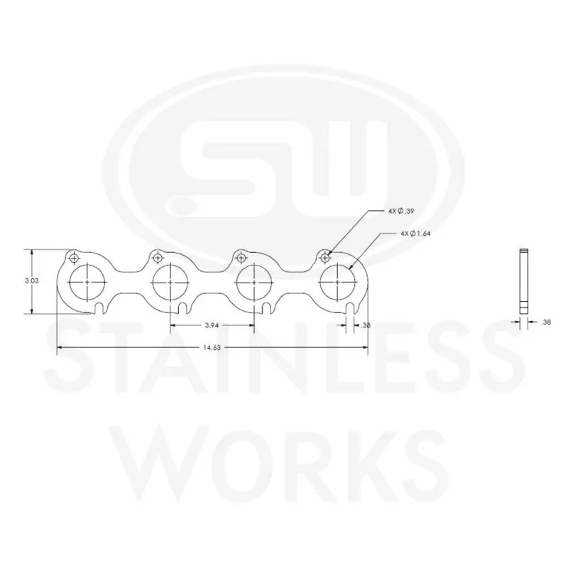 Stainless Works Small-Block Ford 4.6L 2V Exhaust Header – 304 Stainless, 1-5/8In Primaries, Round Port 1