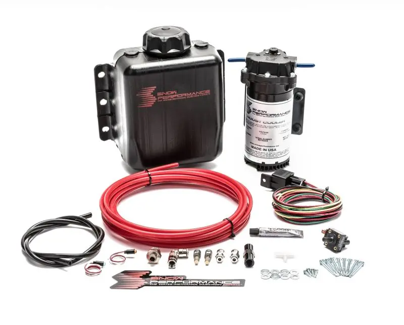 Snow Performance Stage 1 Boost Cooler – Water Injection Kit With Red High-Temp Tubing & Quick-Fit Fittings 1