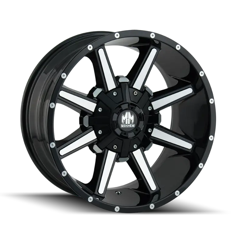 Mayhem 8104 Arsenal 18X9 Black/Machined Wheel, 5X114.3 Bolt Pattern, 18Mm Offset, 87Mm Hub Bore 1