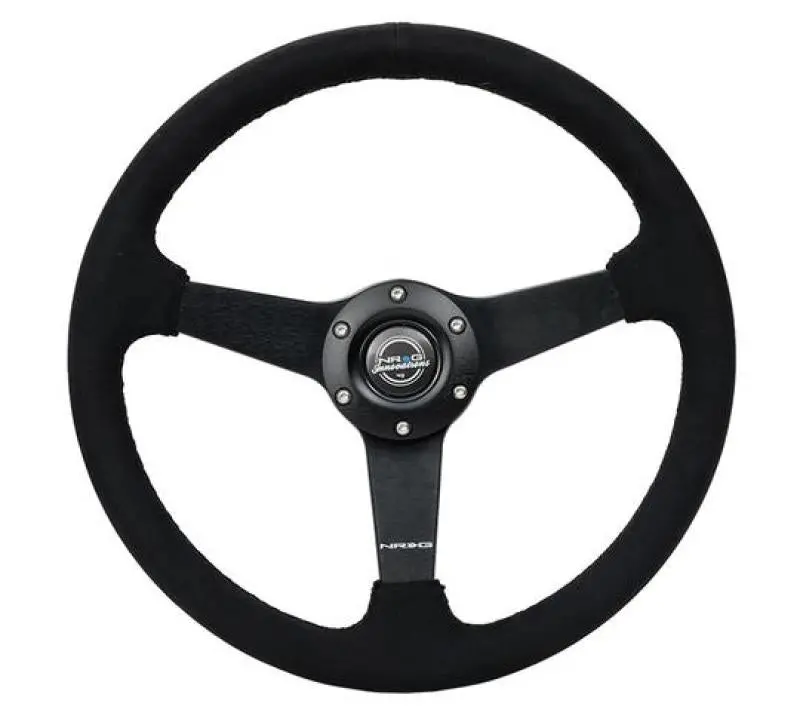 Nrg Sport 350Mm Matte Black Steering Wheel With Black Alcantara Rim & Stitching – 1.5" Depth 1
