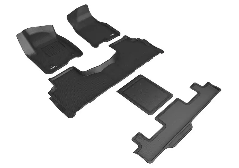 3D Maxpider Kagu Floor Liners – Black, Custom Fit For 2021–2024 Chevrolet Tahoe (7-Seat, Rows R1–R3) 1
