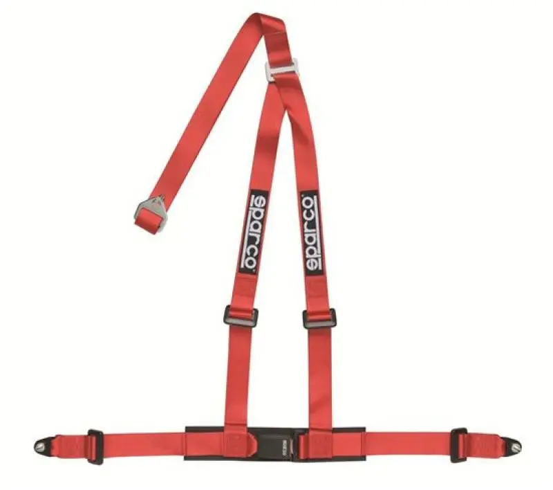 Sparco 2-Inch Red 3-Point Bolt-In Racing Safety Belt 1