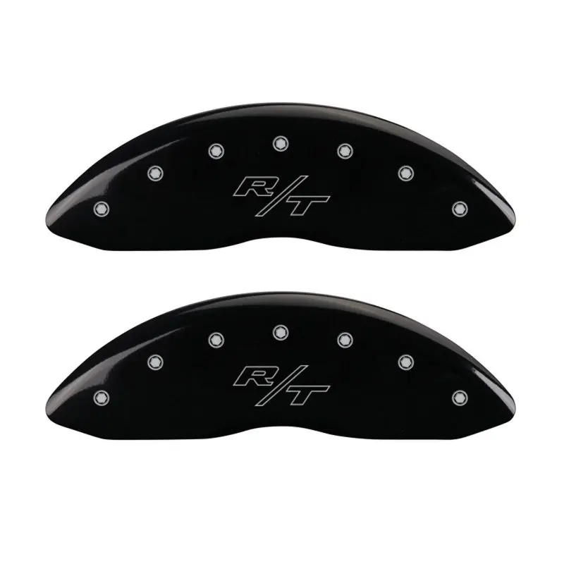 Mgp Vintage-Style Engraved Caliper Covers – Front & Rear, Rt Black Finish With Silver Chrome Details 1