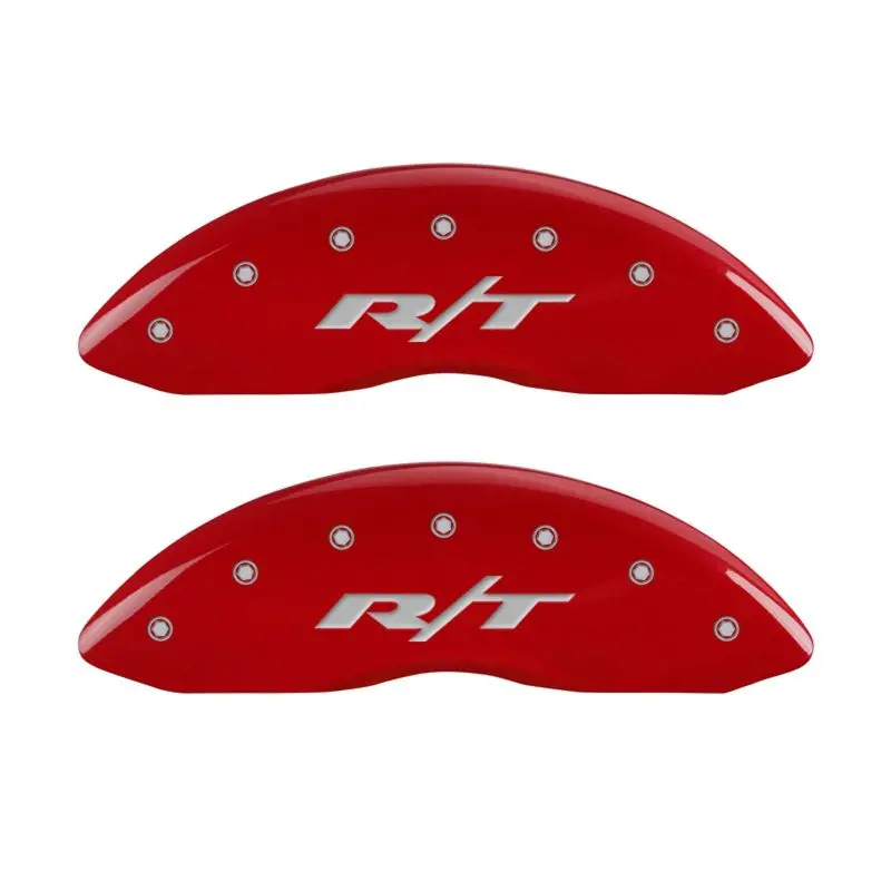 Mgp 4 Caliper Covers Engraved Front & Rear Rt Red Finish Silver Ch 1