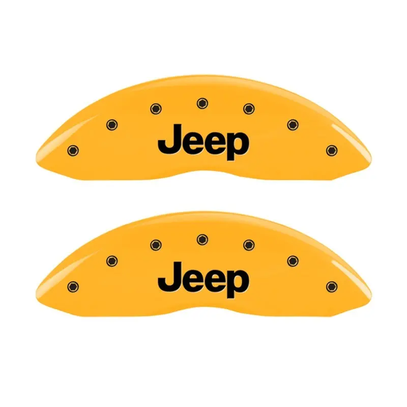 Mgp Engraved Front Caliper Cover Set – Jeep-Themed, Yellow Finish With Black Accents 1