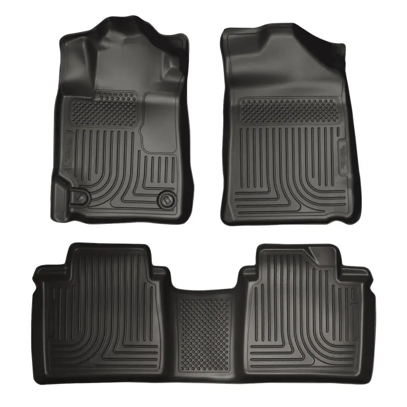 Husky Liners Weatherbeater Floor Liners For 2007–2011 Toyota Camry – Black, One-Piece Second-Row Combo 1